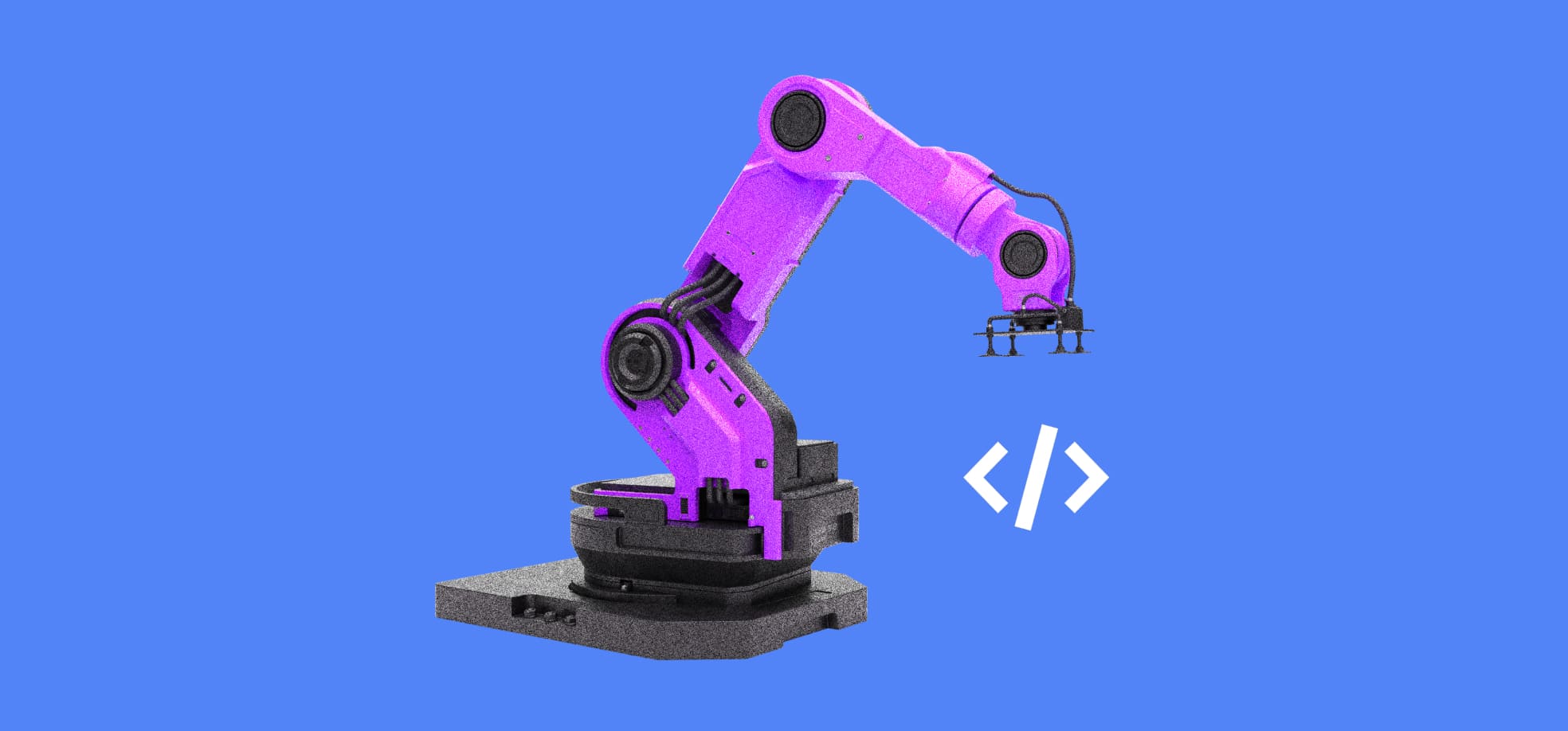 Robot hand on a blue background illustration
