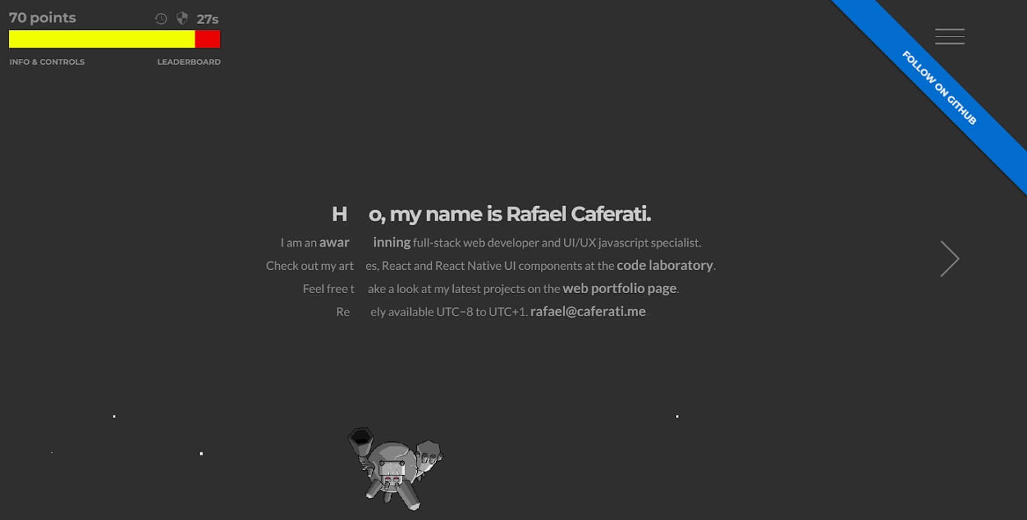 Rafael Caferati's software developer portfolio example