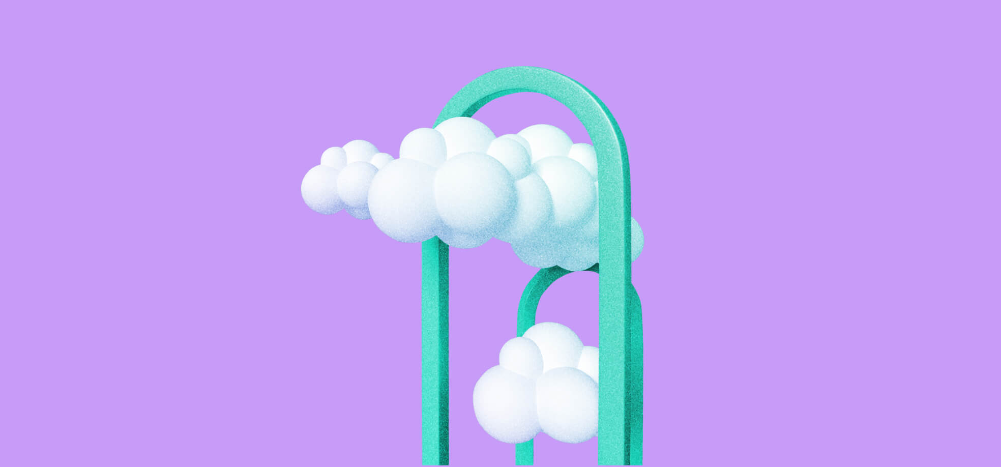 illustration of 3d clouds in the arch