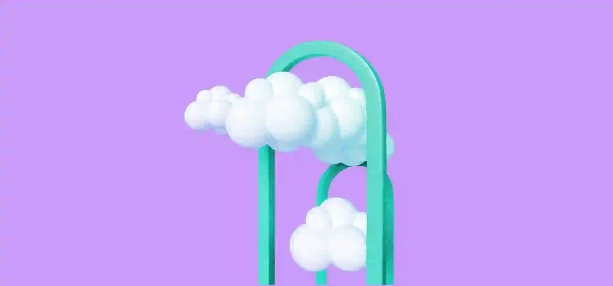 ilustración de nubes 3d en el arco