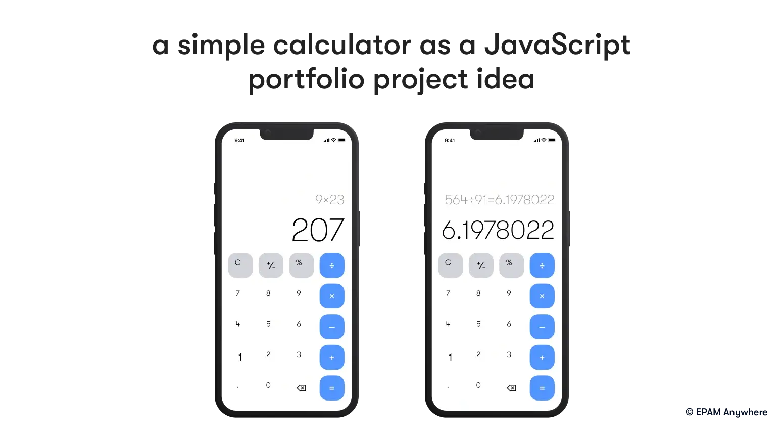 JavaScript portfolio project ideas: simple calculator 