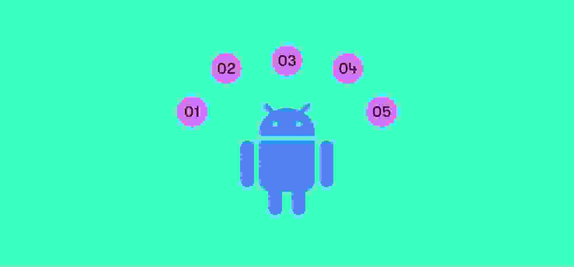 Android official character on green background