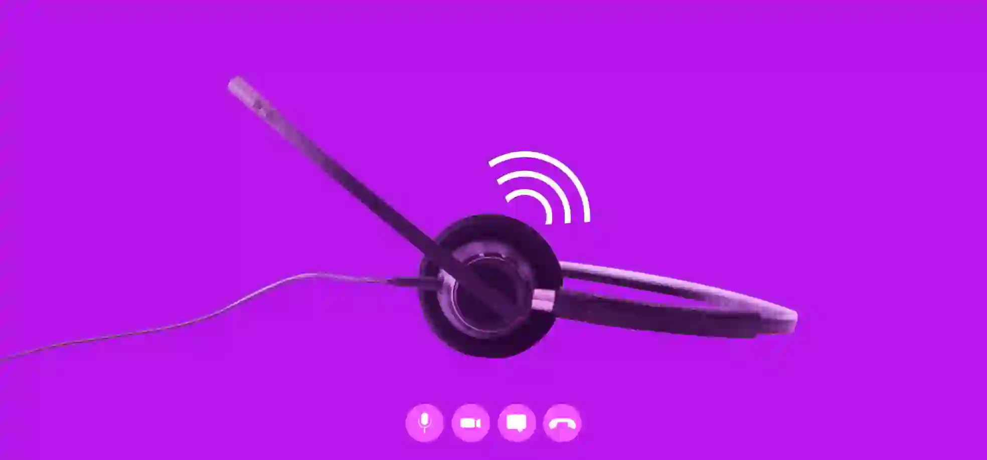 Headphones on a purple background