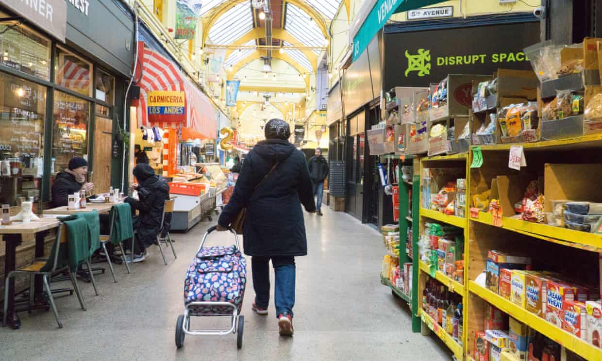 Woman in store with a luggage