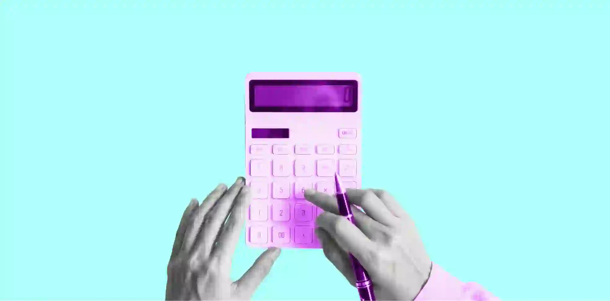a man counting on a calculator
