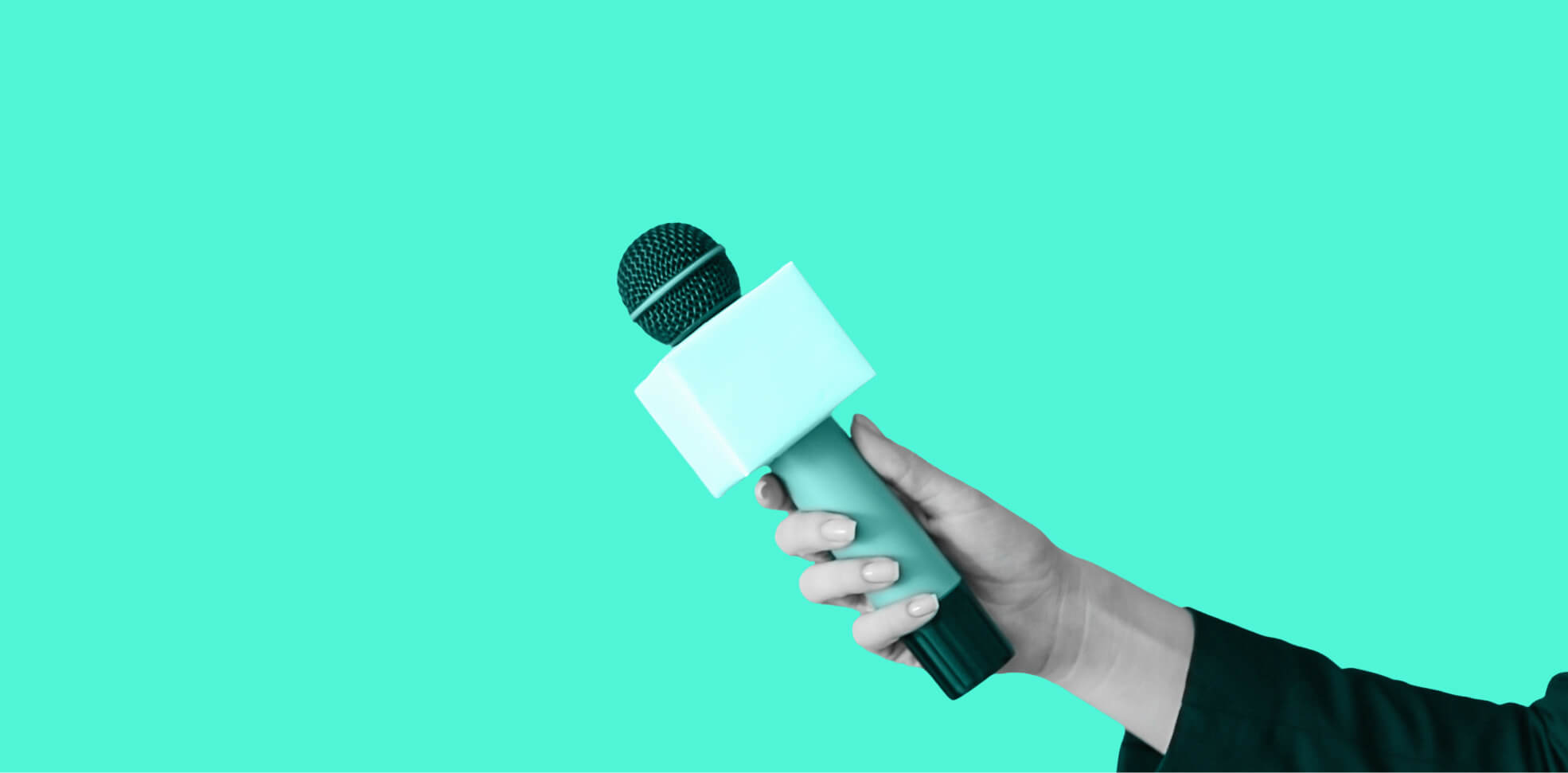 a microphone in a hand
