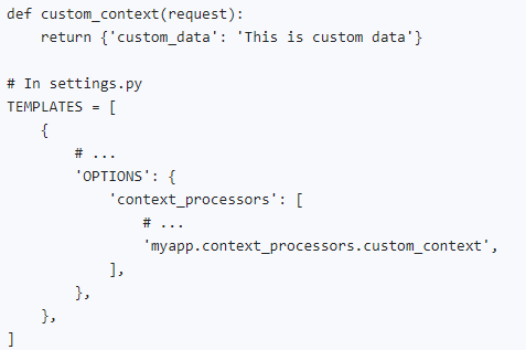 custom template context processors in Django