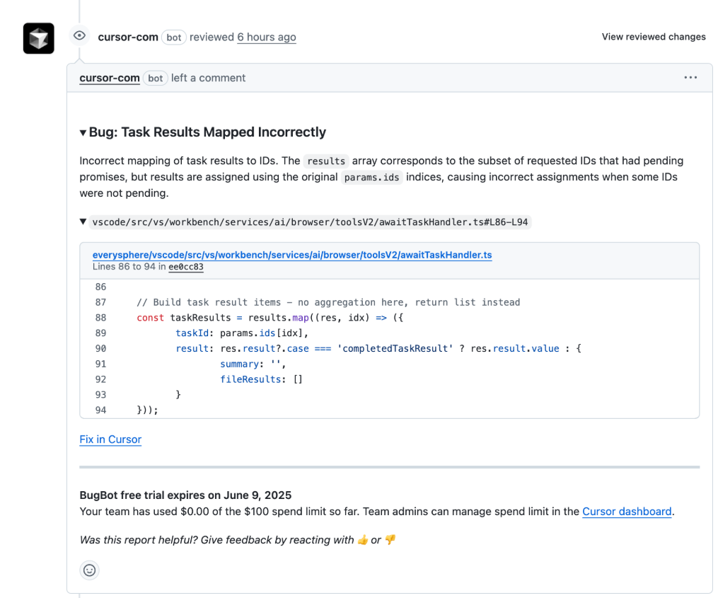 Cursor — BugBot