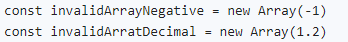 Example of RangeError: invalid array length