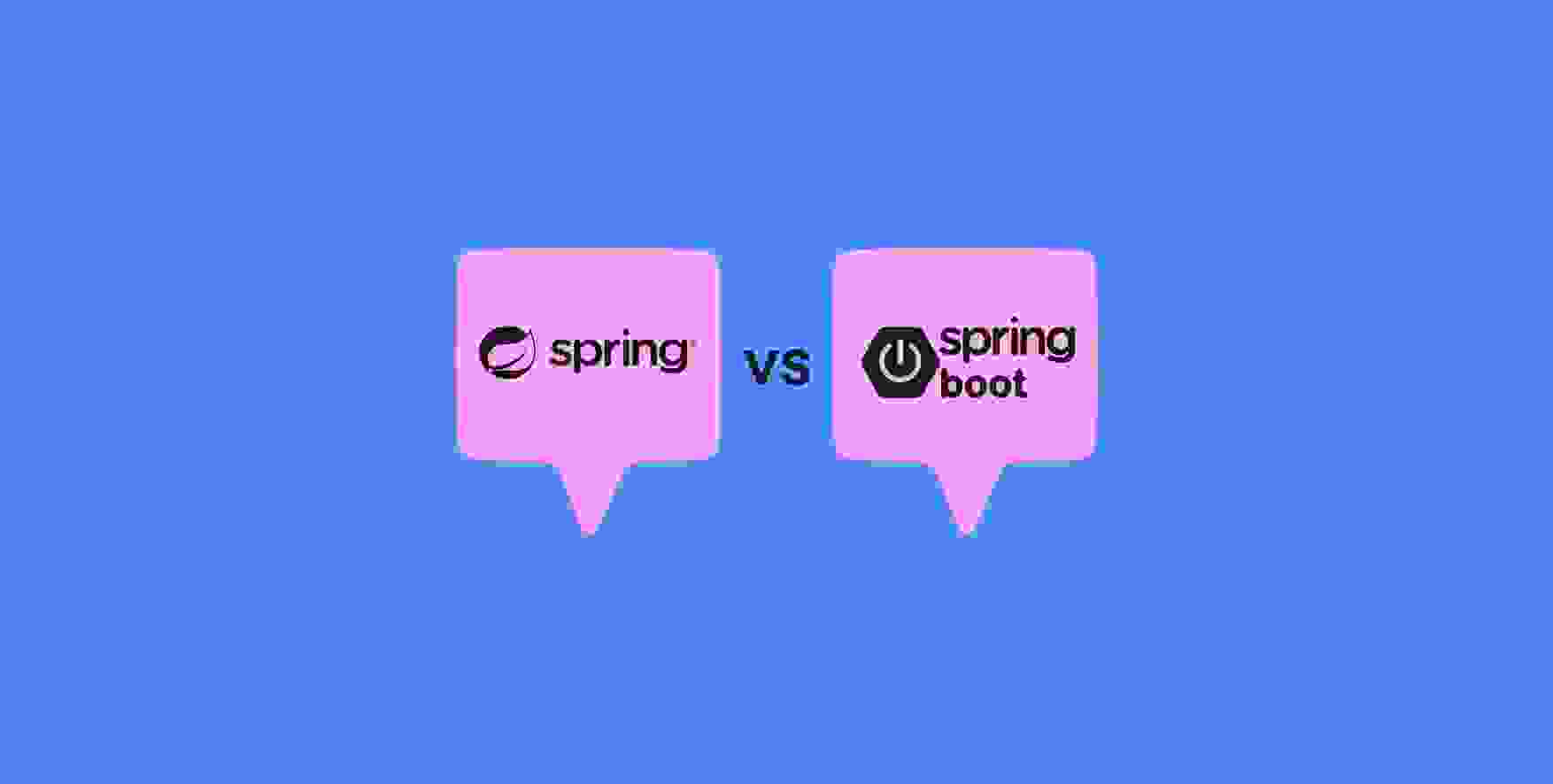 cards with inscriptions Spring and Spring Boot