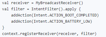 RegisterReceiver() method