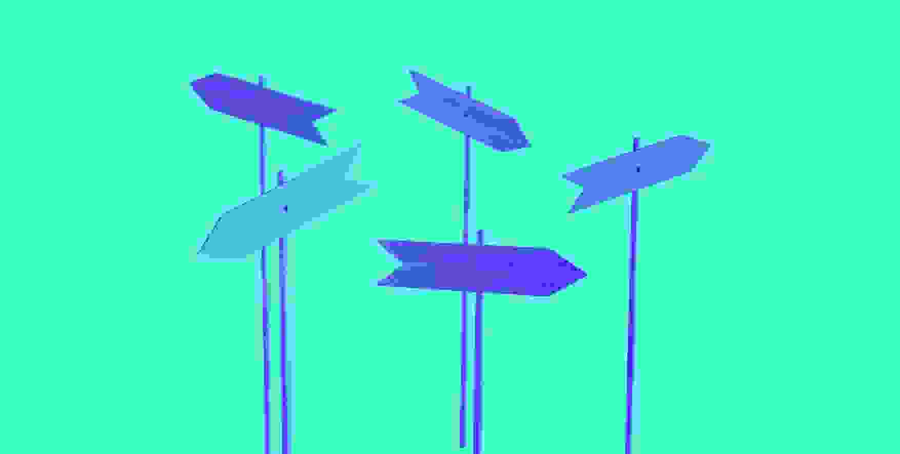arrow pointers on green background