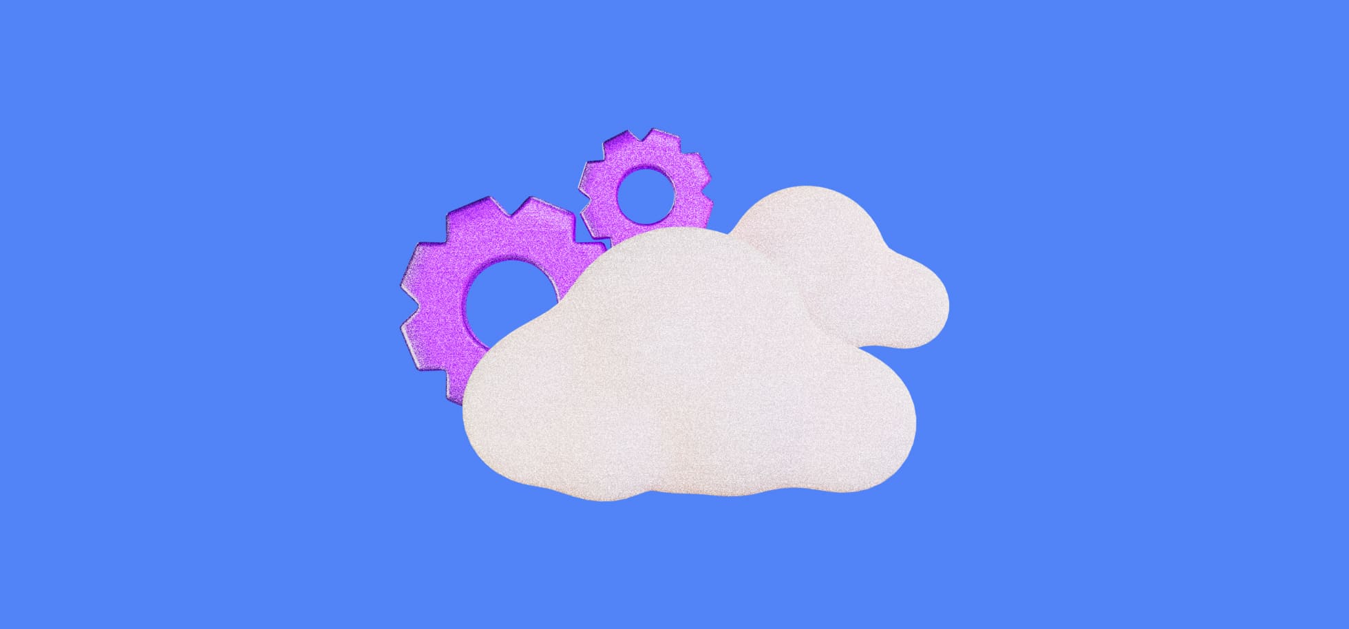 illustration of cloud with gears on the blue background