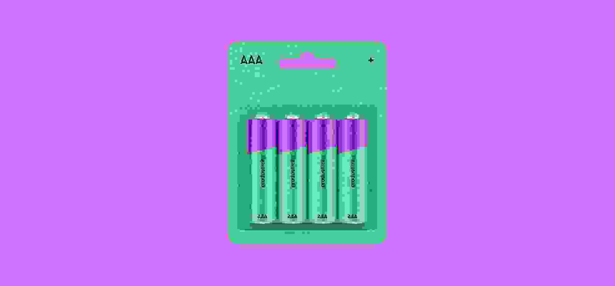 battery pack on purple background