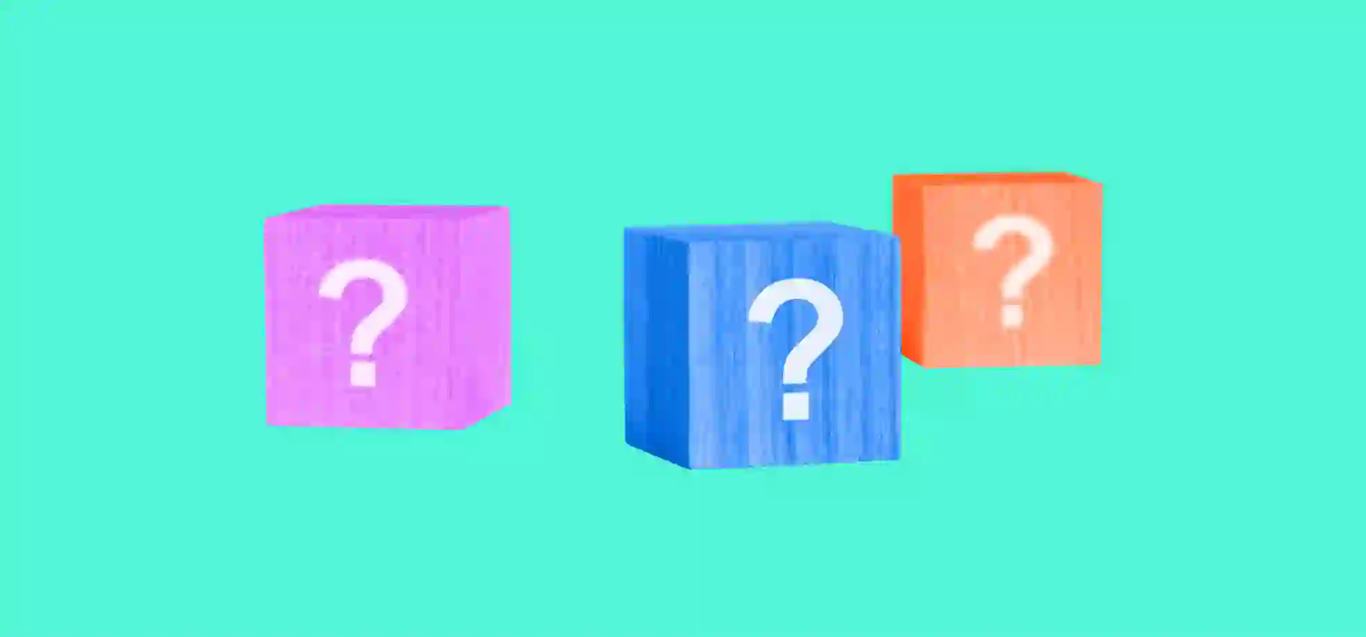 cubes with question marks