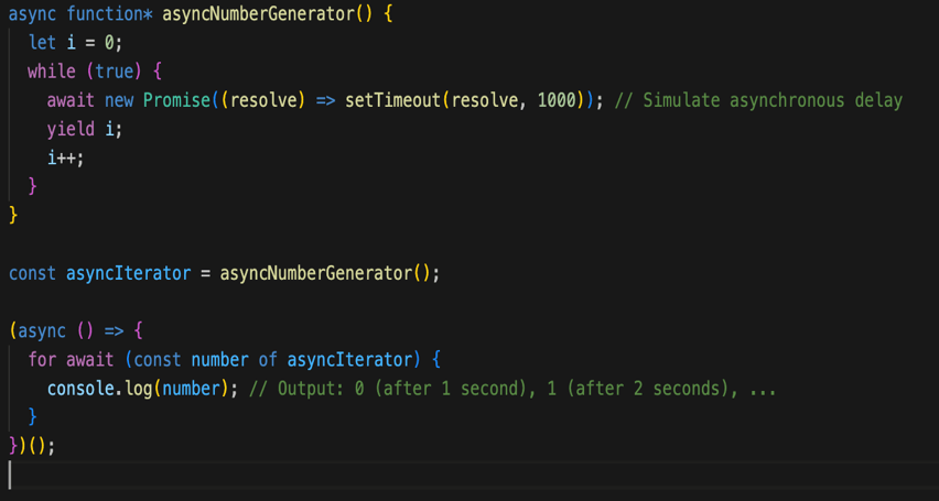 JavaScript: приклад асинхронного ітератора на основі генератора