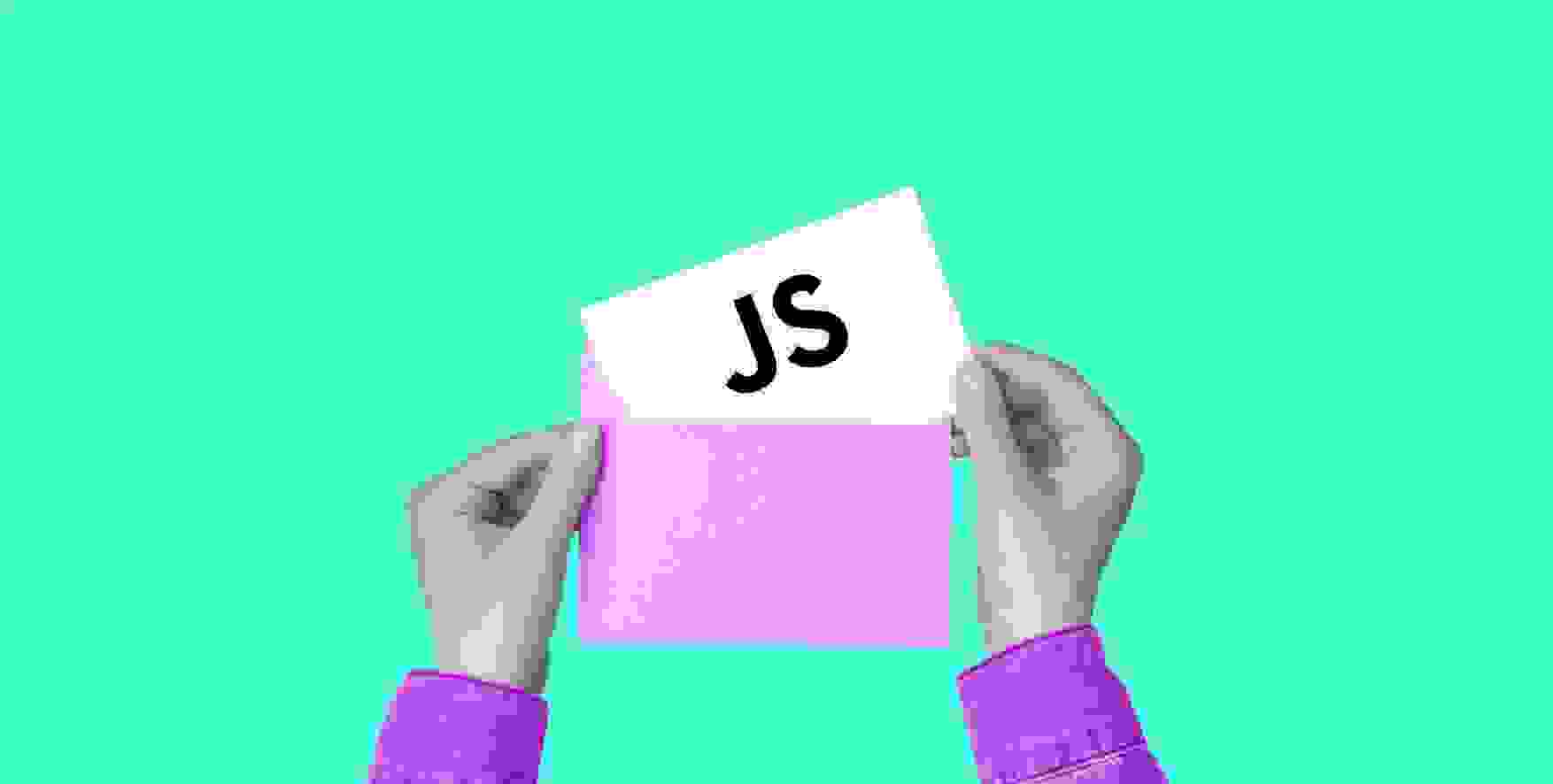 a sheet of paper with a symbol of JavaScript in an envelope
