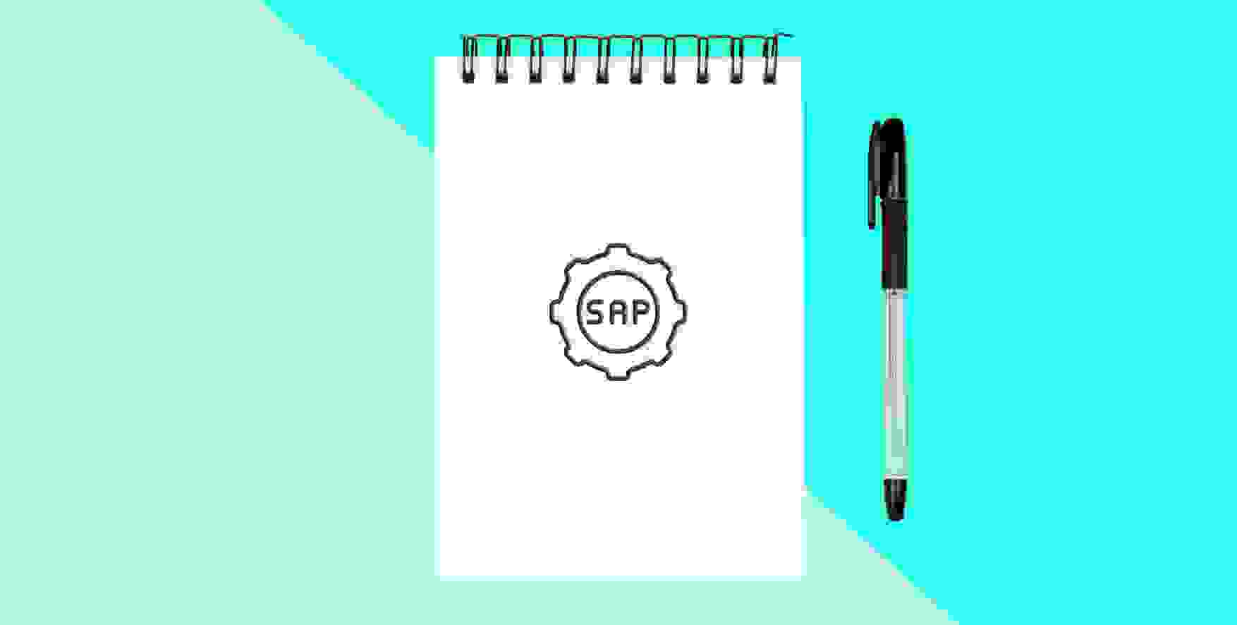 sap symbol on a piece of notepad