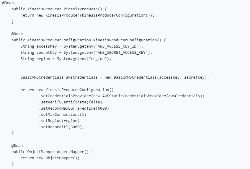 The Amazon Kinesis Producer Library code part 2.1