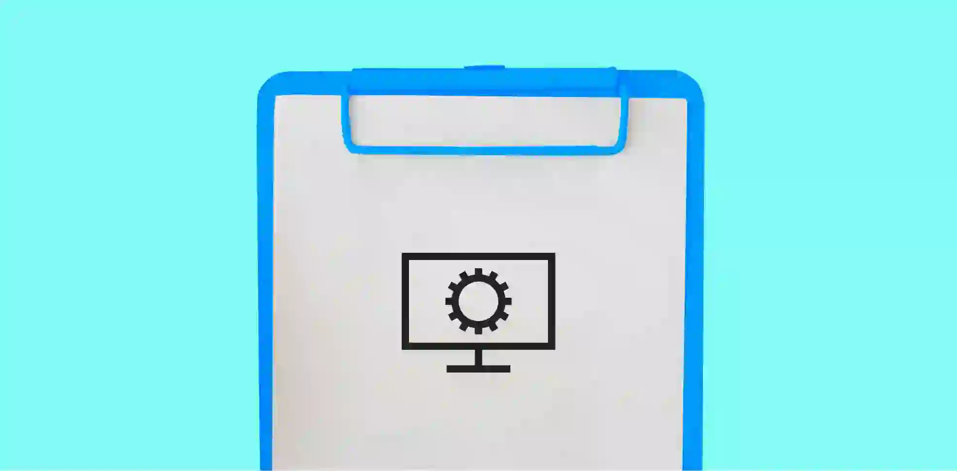 tablet clipboard on blue background