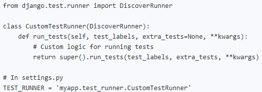 custom Django test runners