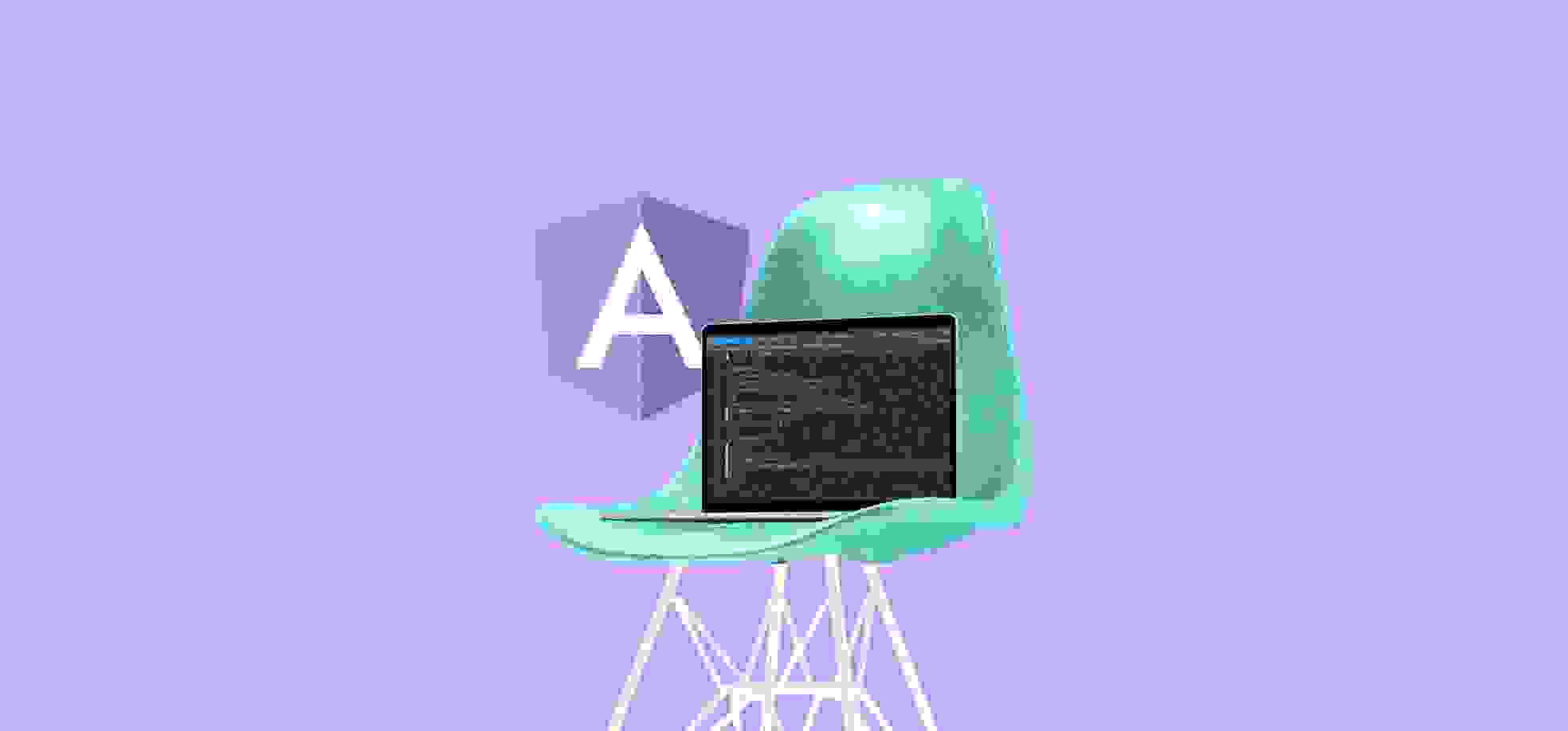 Chair with laptop on it illustration