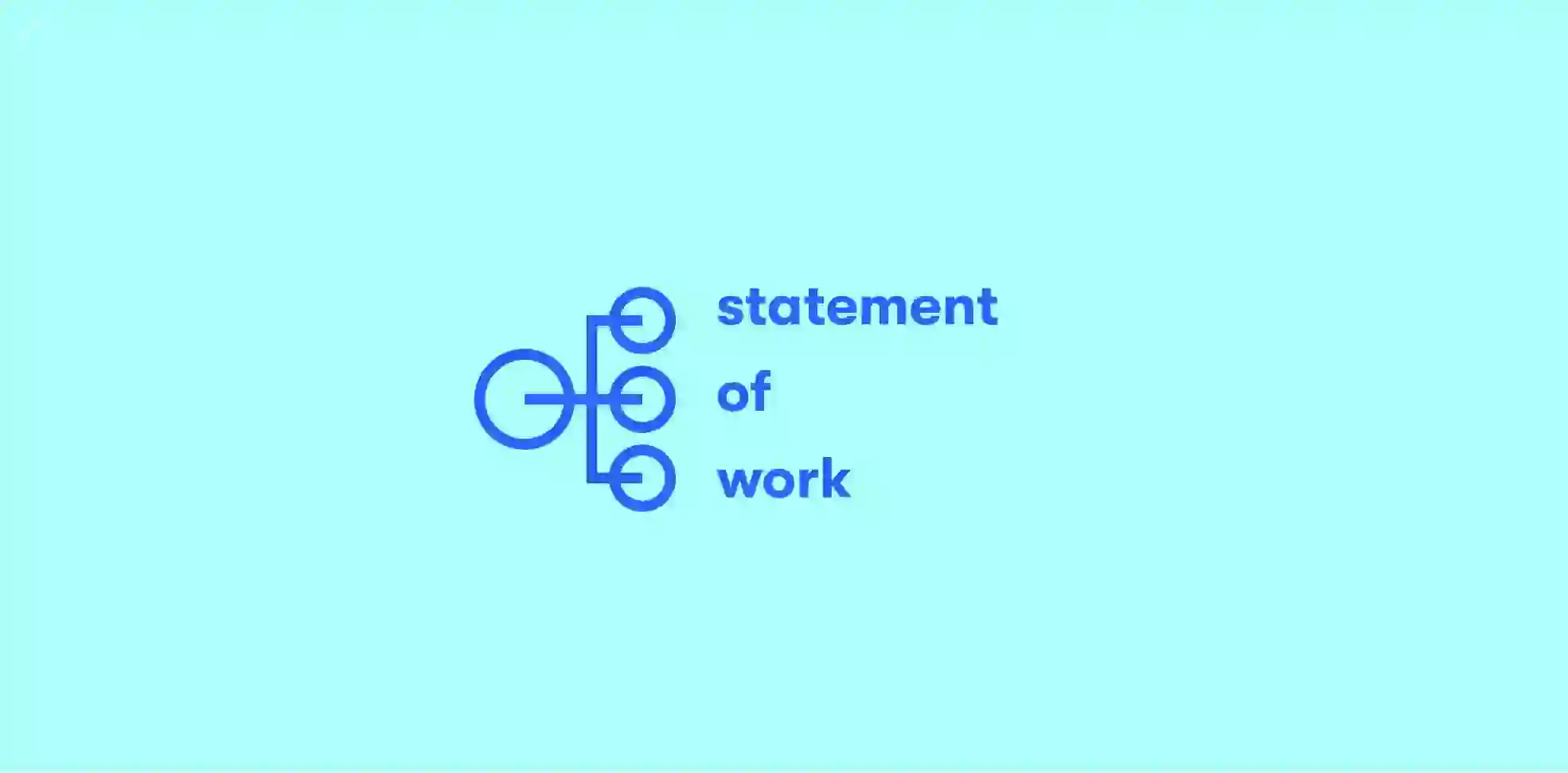 words Statement of Work on blue background