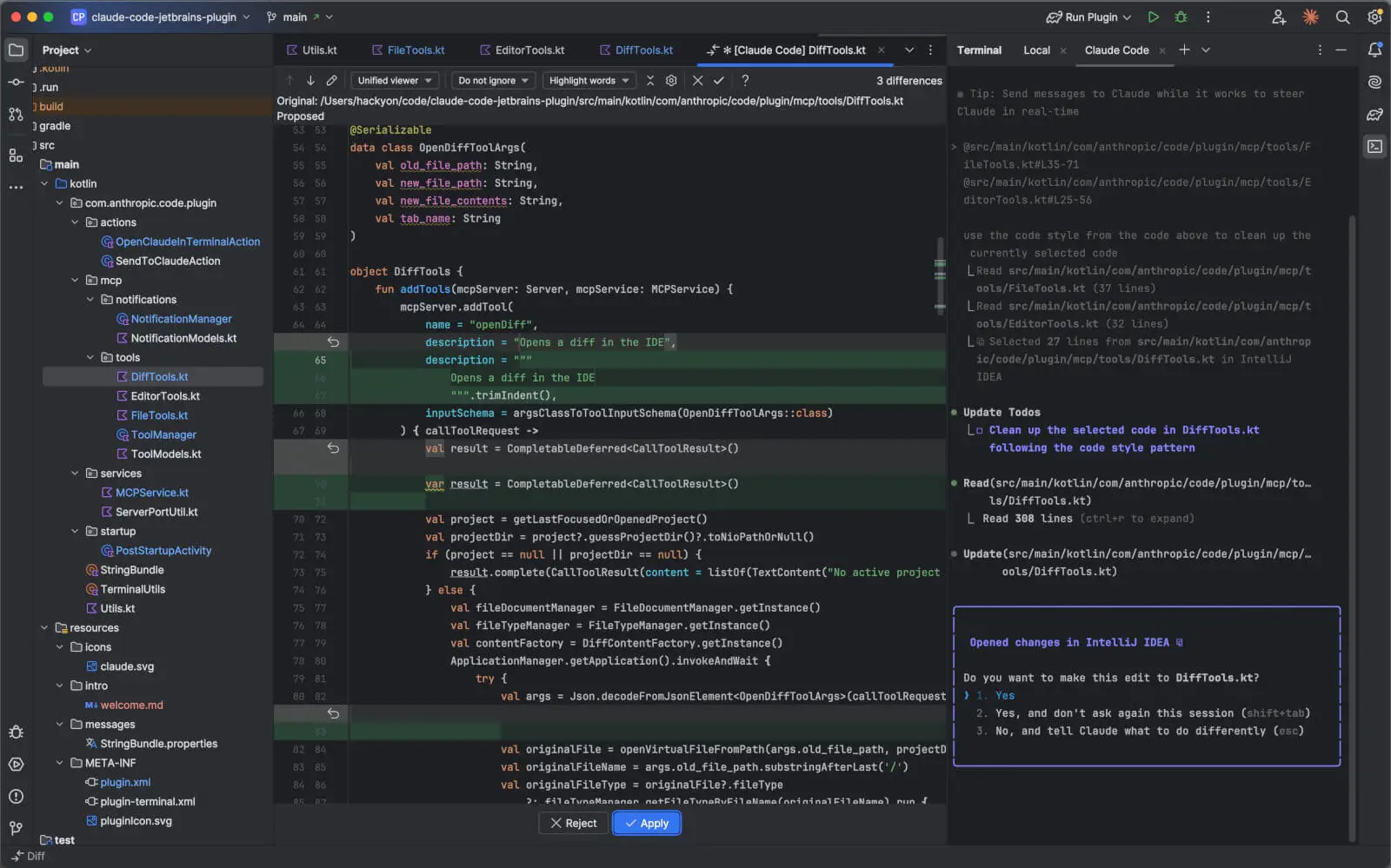 JetBrains integrate Claude Code
