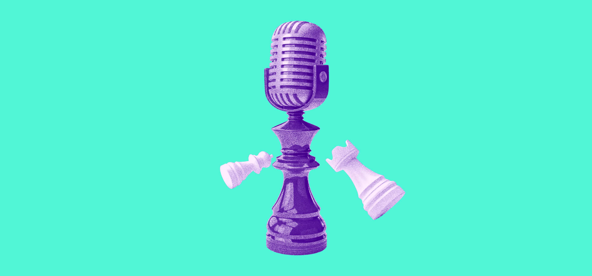 a microphone on a chase figure illustration