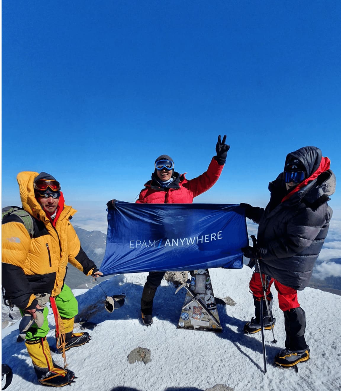 EPAM Anywhere flag at Elbrus