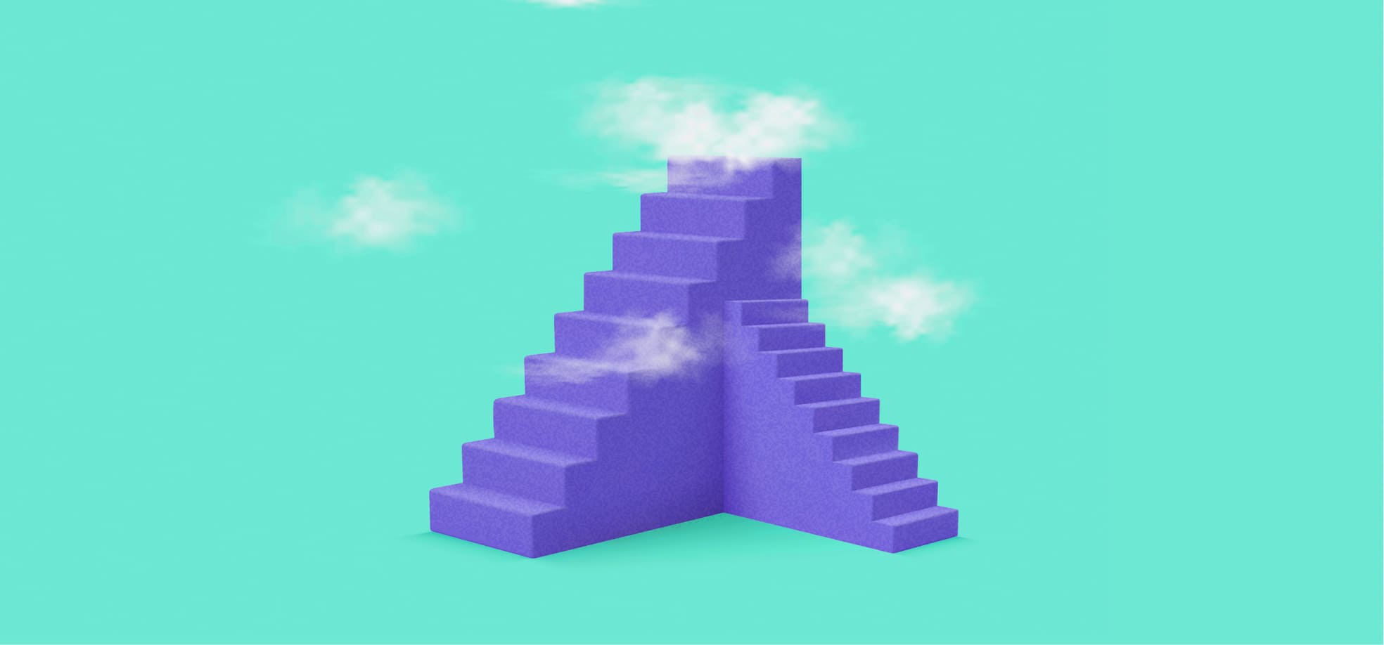 Ladder in the clouds illustration