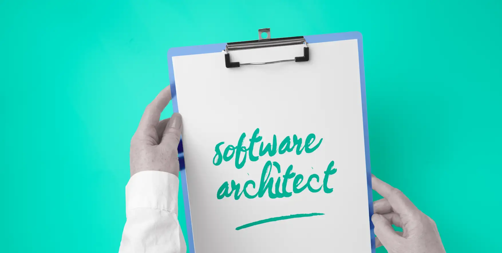 software architect written on a piece of paper in a clipboard