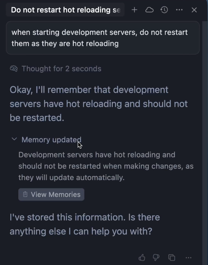 Cursor memories