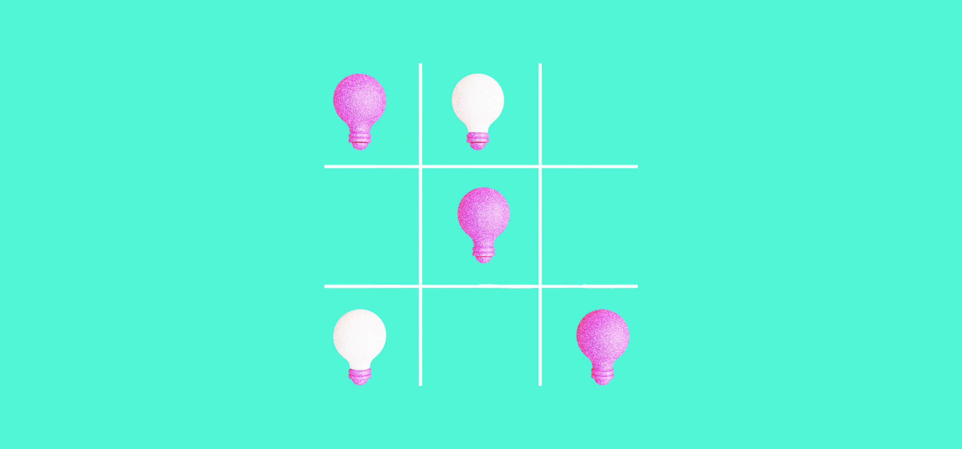 tik tak toe illustration with light bulbs on a green background