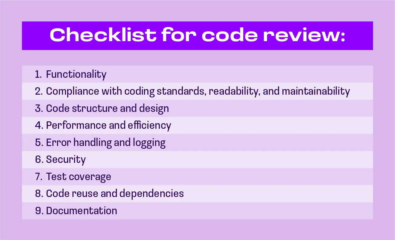 Checklist for code review