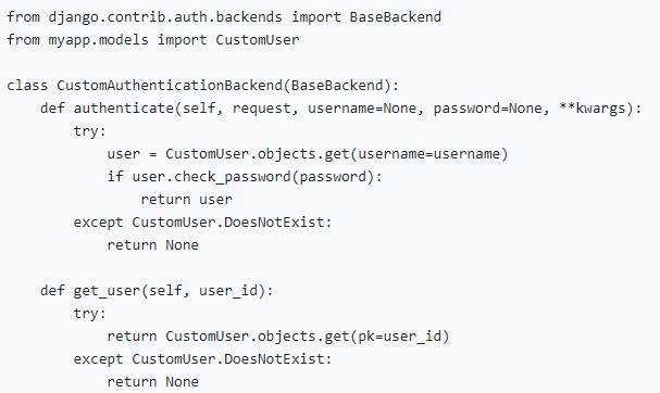 custom authentication backend