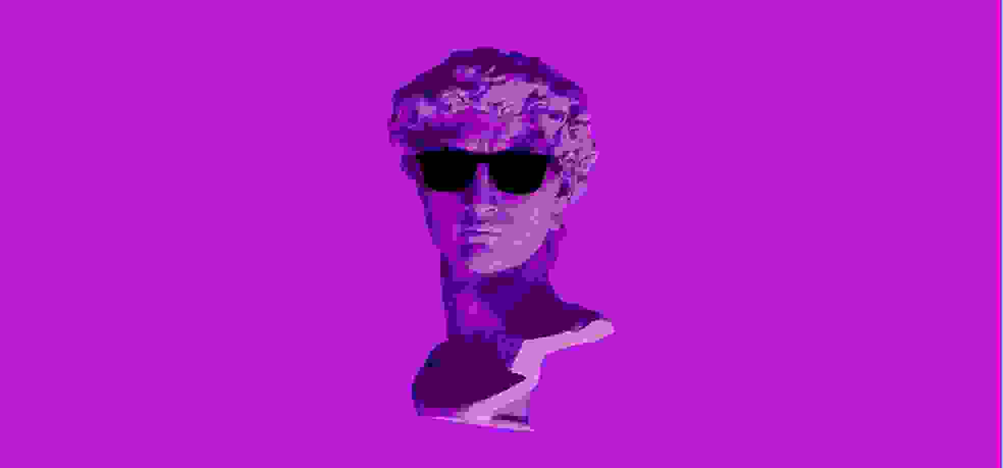 Bust of David with sunglasses illustration