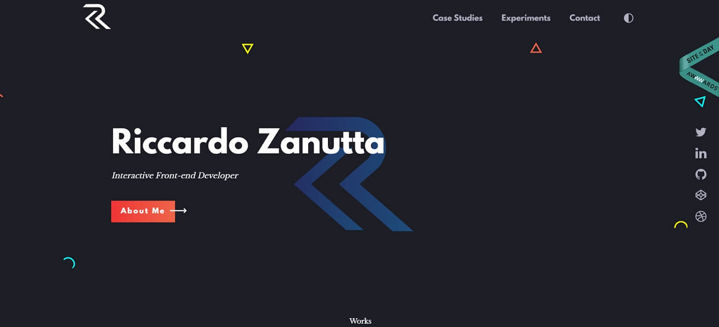 Riccardo Zanutta's software developer portfolio example