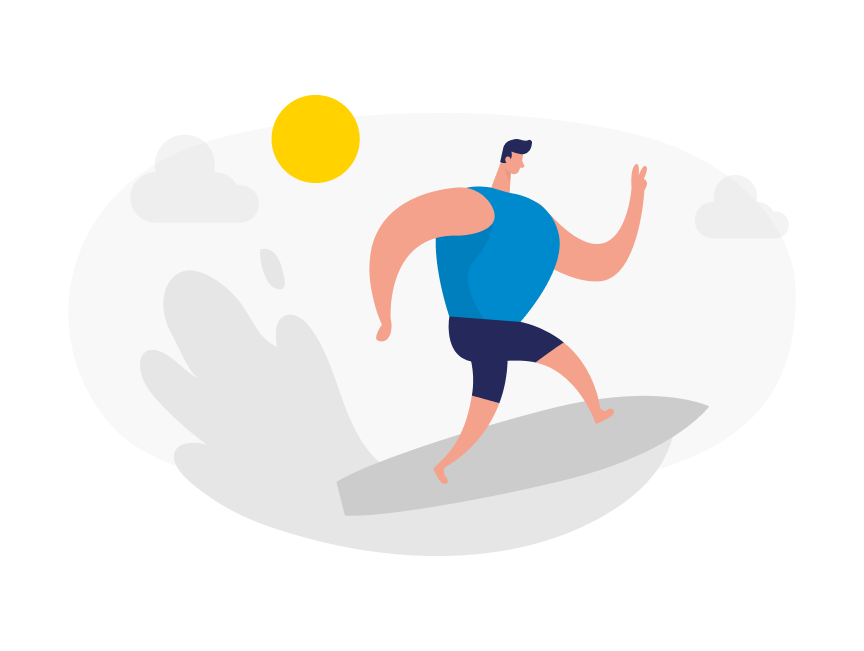 A man surfing