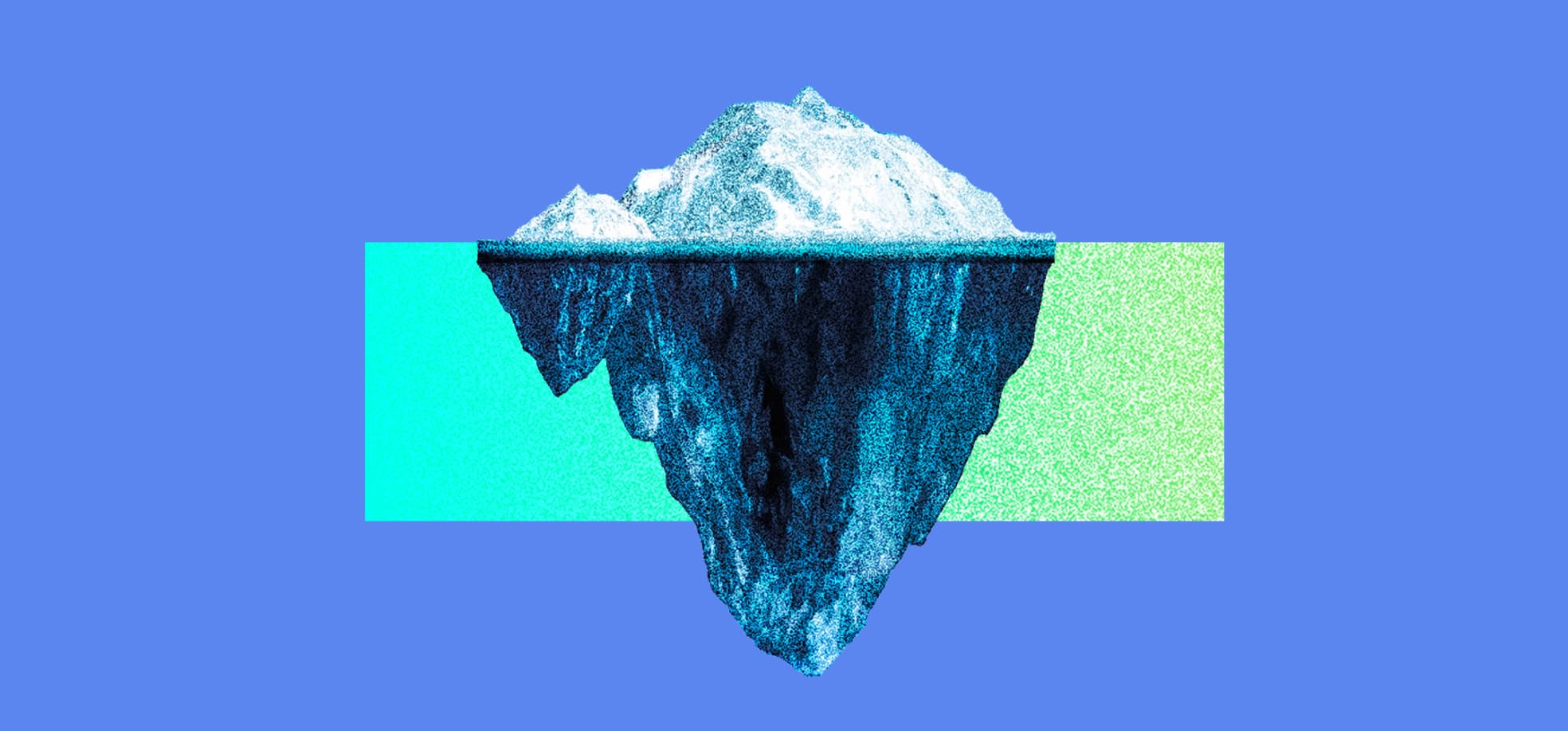Iceberg sobre el fondo azul