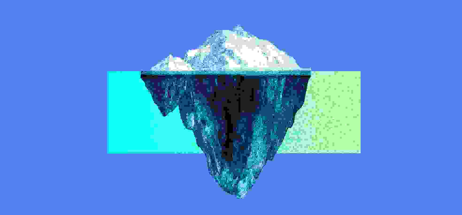 Iceberg on the blue background