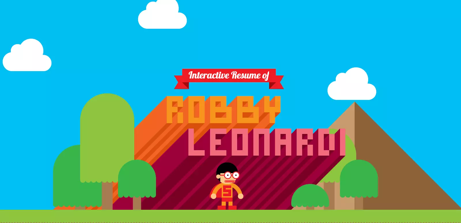 Portafolio de desarrollador front-end de Robby Leonardi con elementos de gamificación