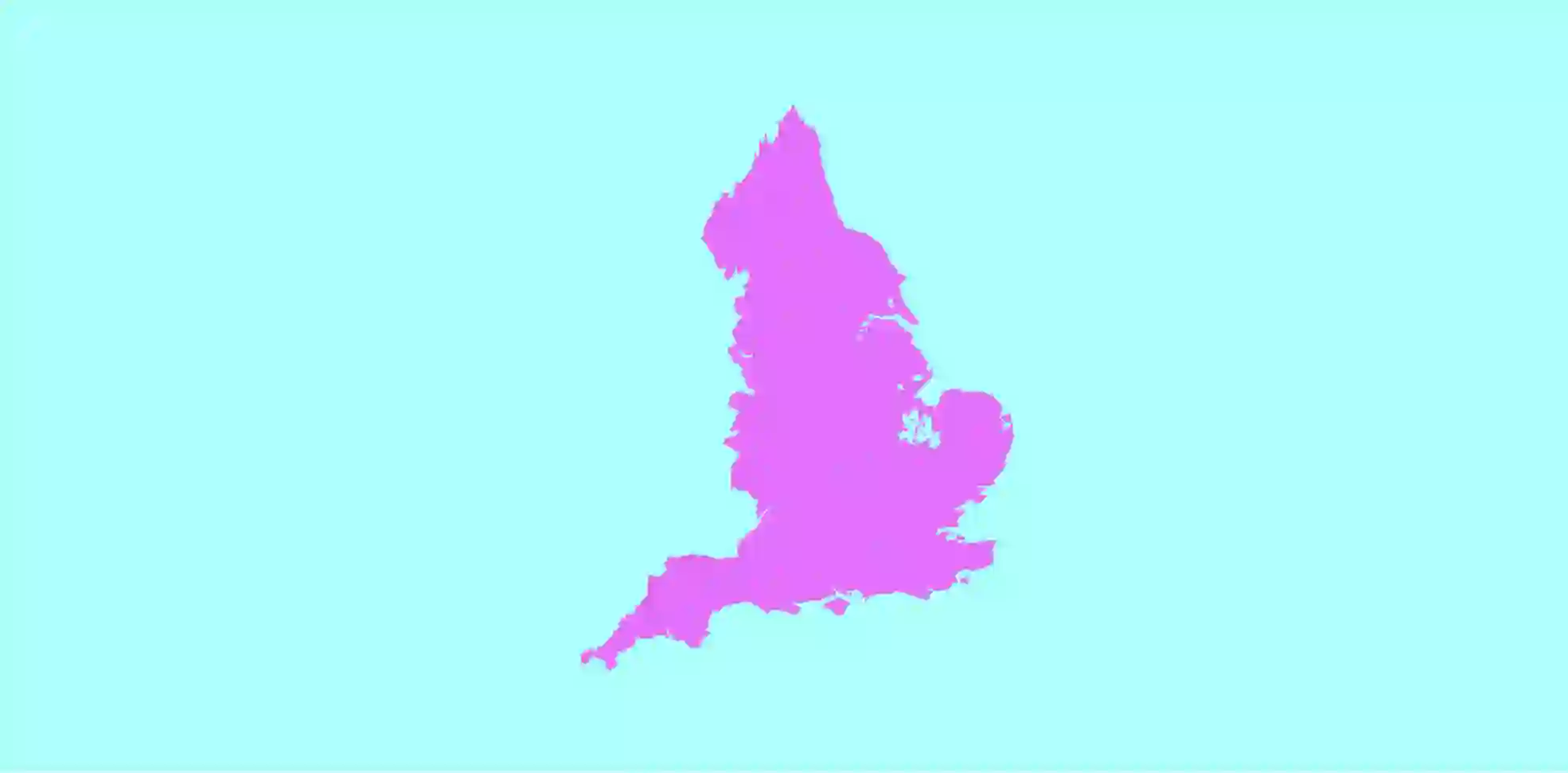 purple silhouette of the UK on aqua background