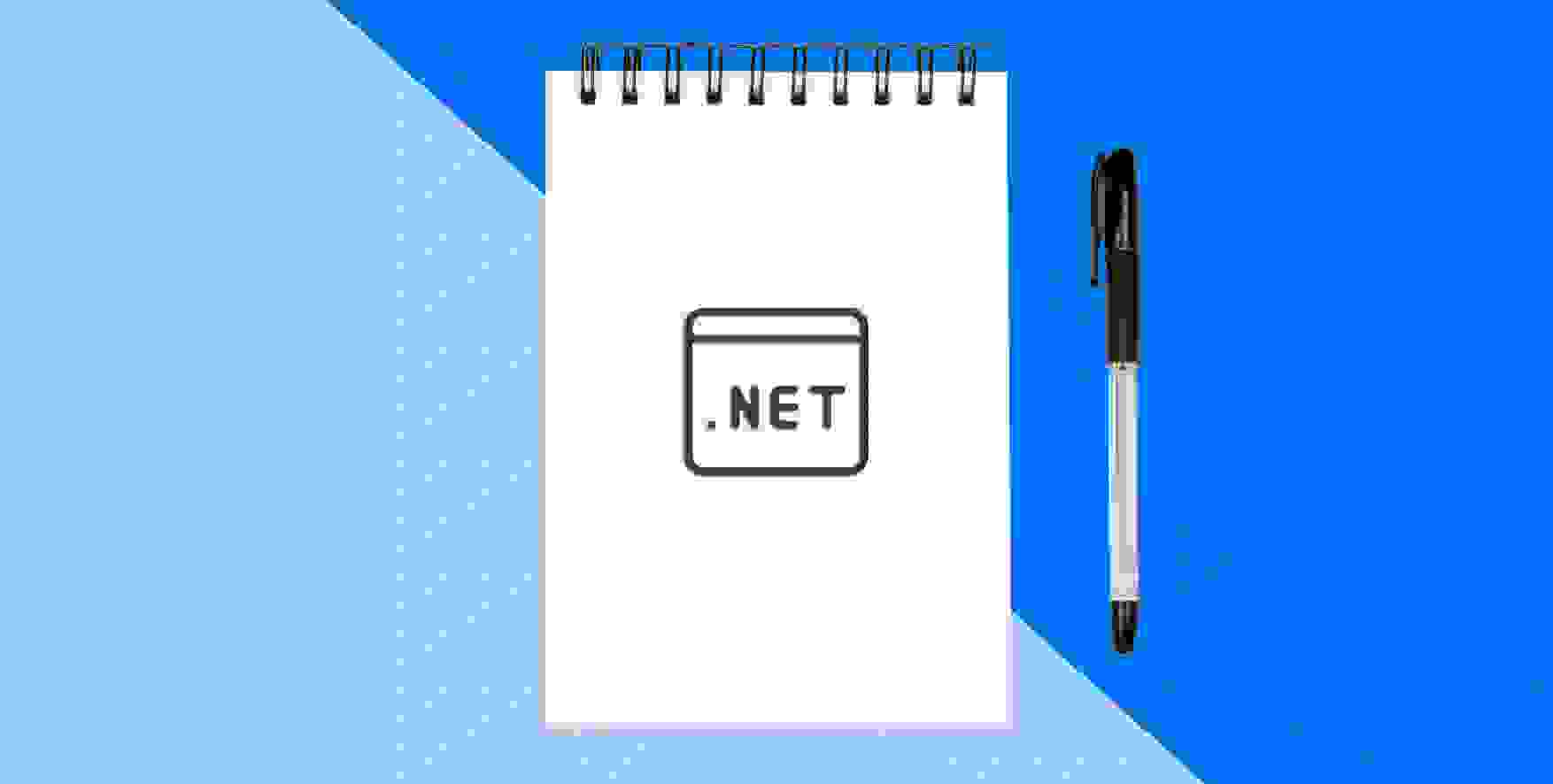 .NET written on a piece of notepad