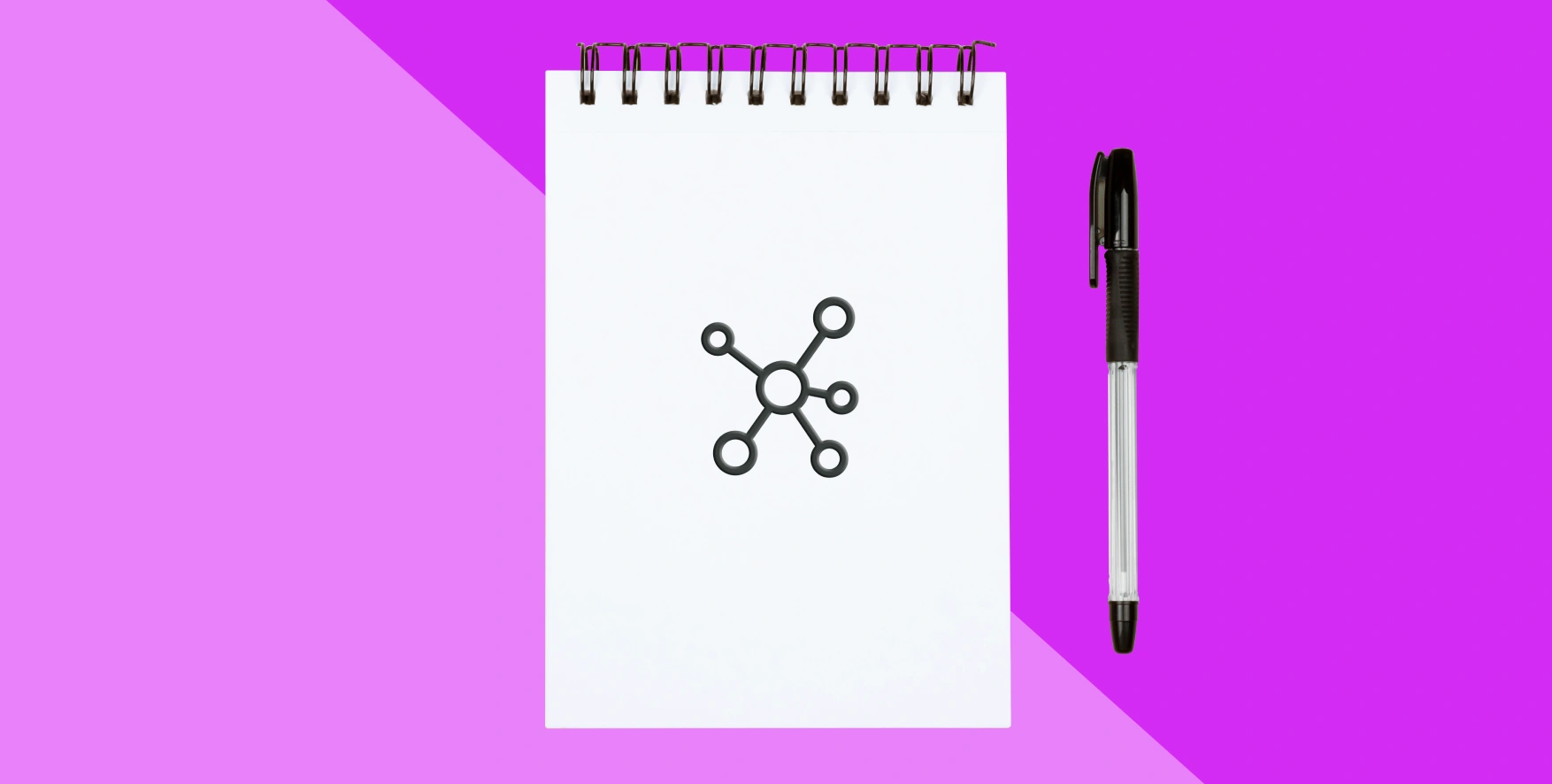network symbol on a piece of notepad