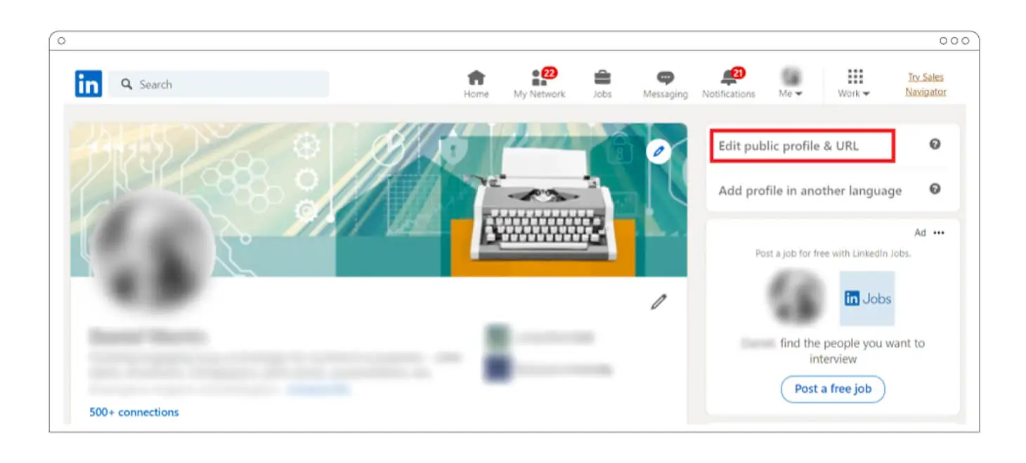 how to hide a LinkedIn profile: editing public profile and URL