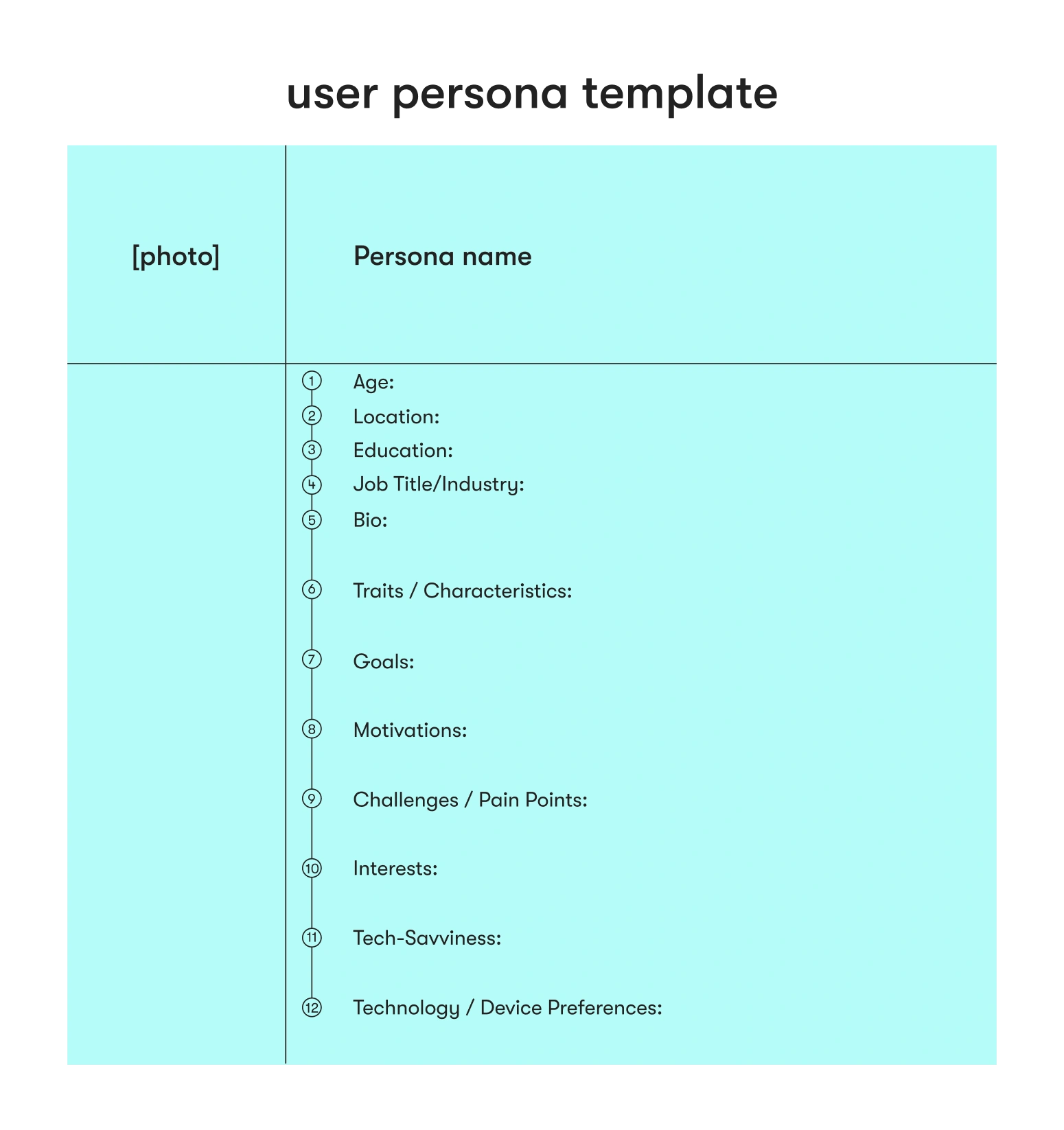 user persona template