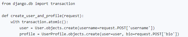 database transactions in Django