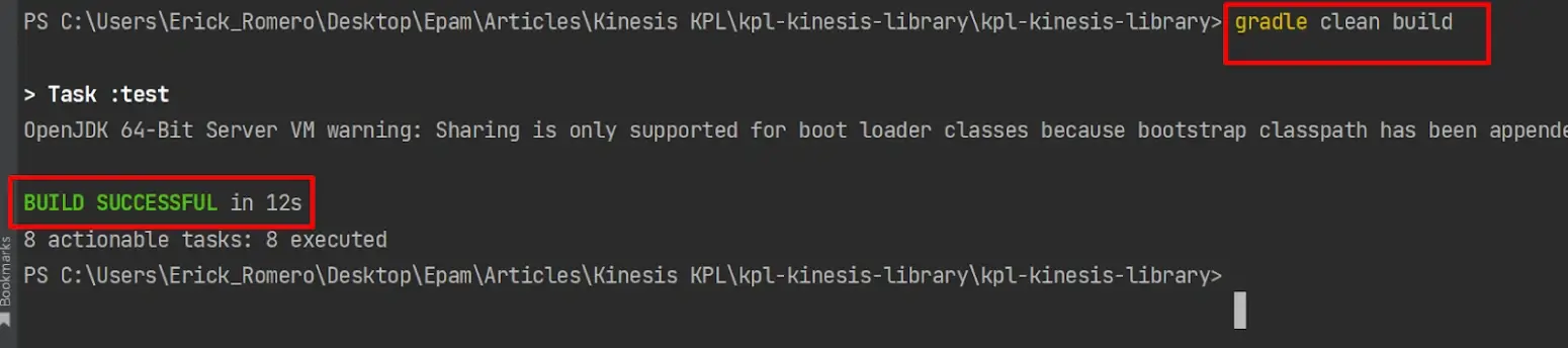 step 1 in the Amazon Kinesis Producer Library example