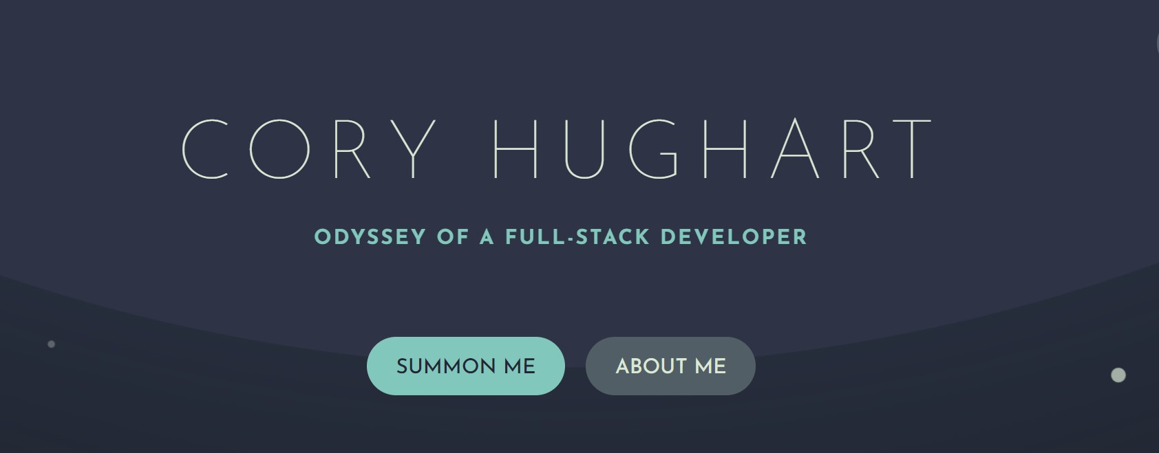 Cory Hughart as an example of a full-stack developer portfolio